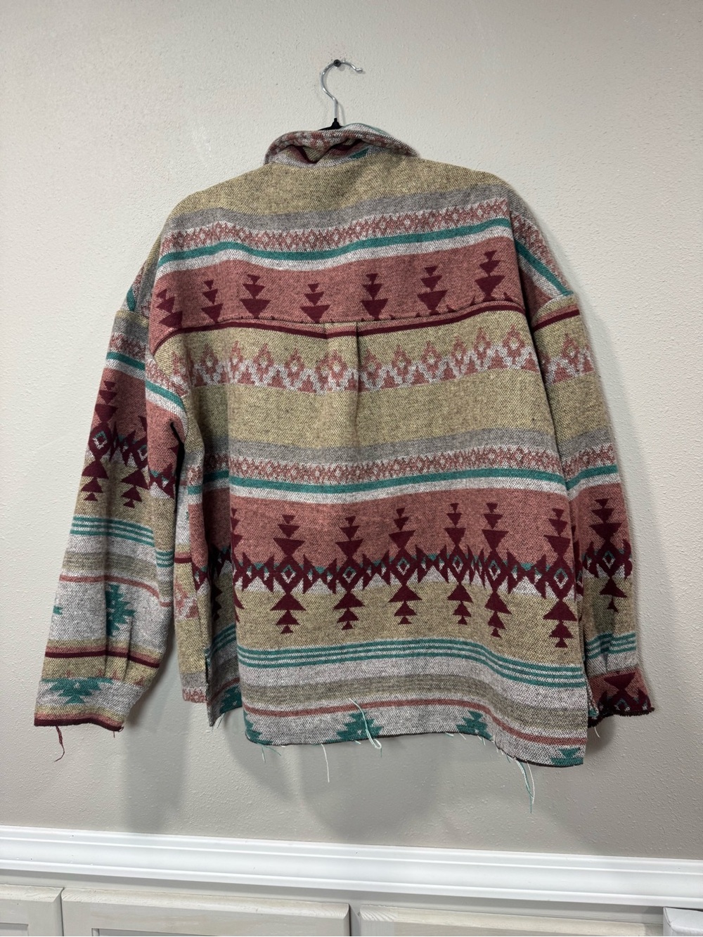 Aztec Pattern Button-Up Shacket Multi - Picture 4 of 7